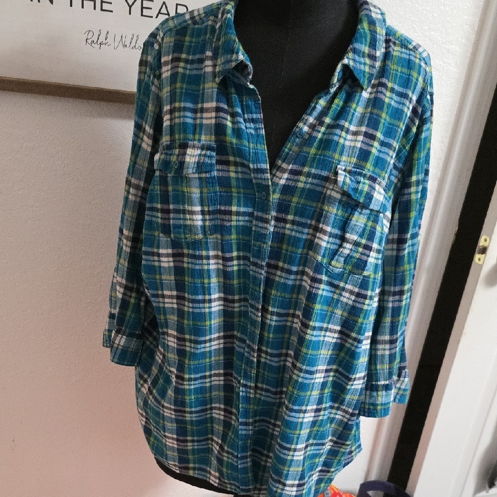 St. John's Bay Multicolor Plaid Shirt